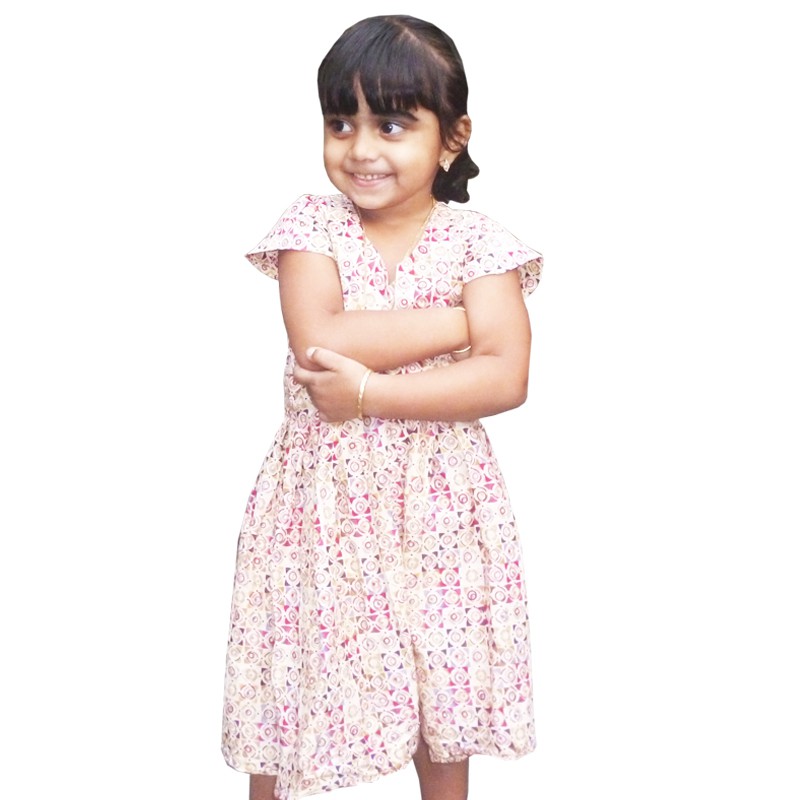 Baby Girls Simple Printed Frock