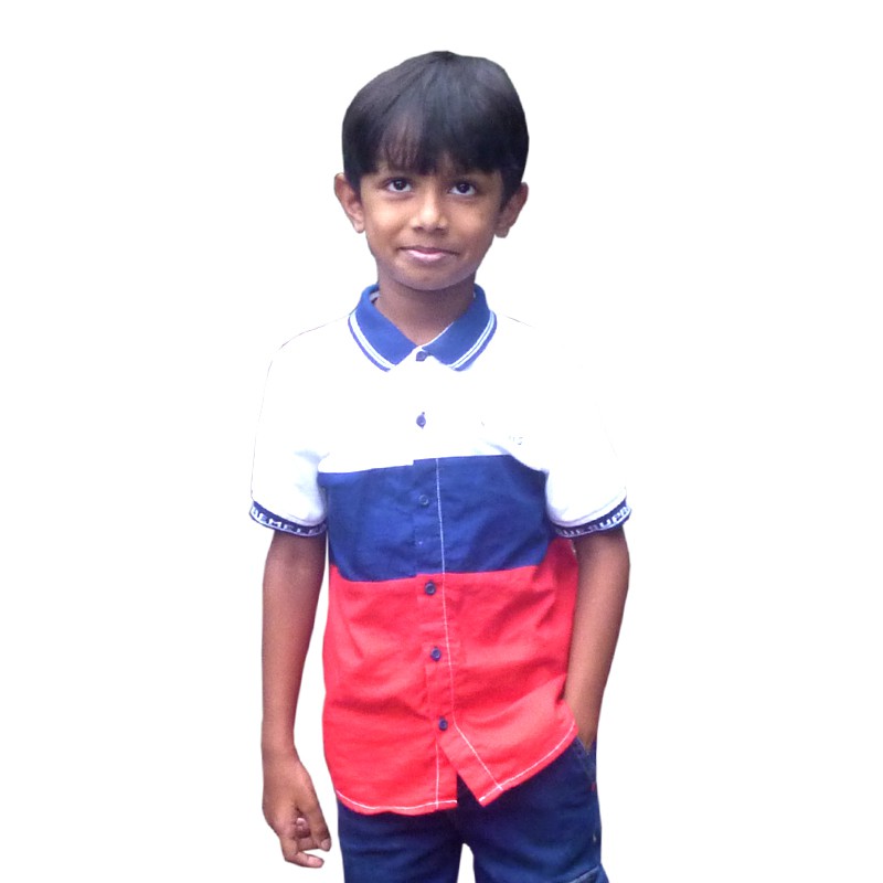 Boys Regular Fit Color Block Casual Shirt