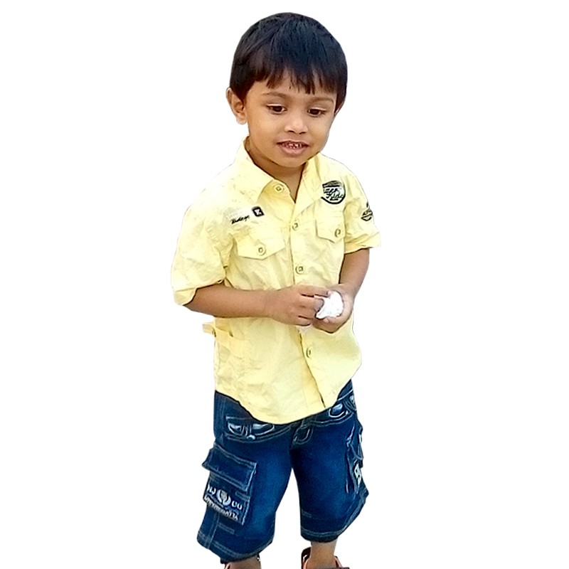 Baby Boys Regular Fit Solid Casual Shirt